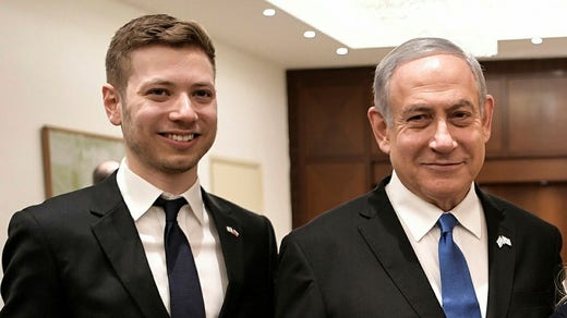 Yair Netanyahu och hans pappa Benjamin Netanyahu, Israels premiärminister.