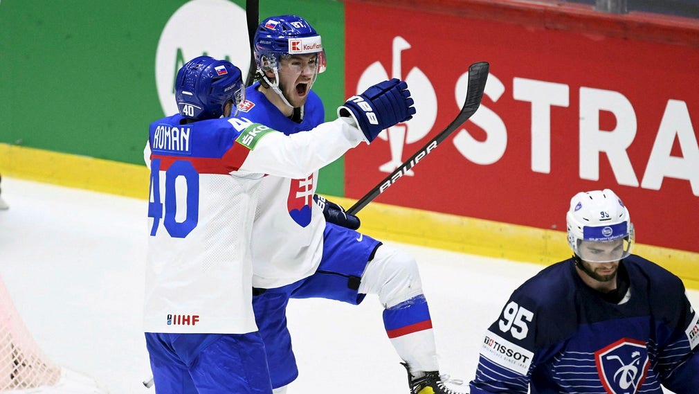 Slovakien vann mot Frankrike i ishockey-VM.
