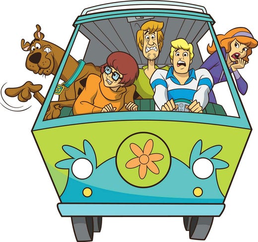 Scooby Doo och Mysteriegänget finns även som serietidning och animerad tv-serie och spelfilm.