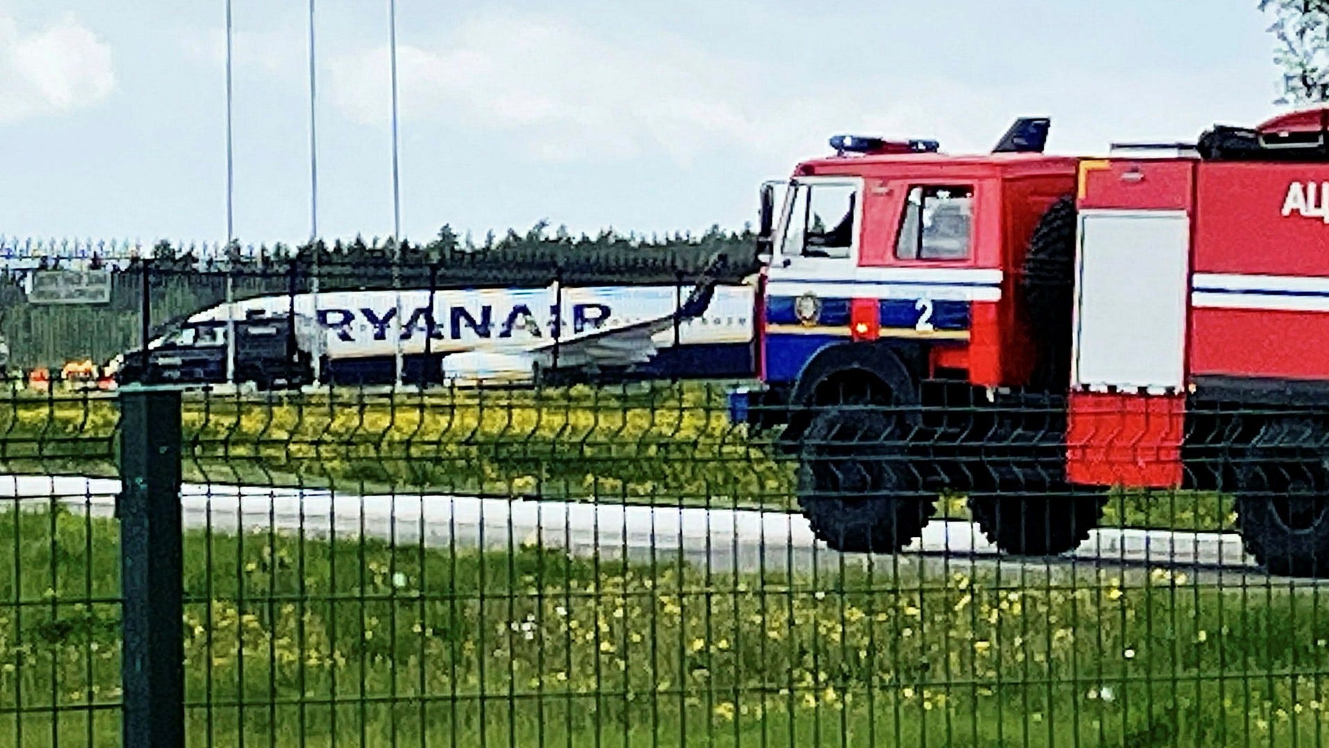 Ryanairplanet var på väg till Vilnius.