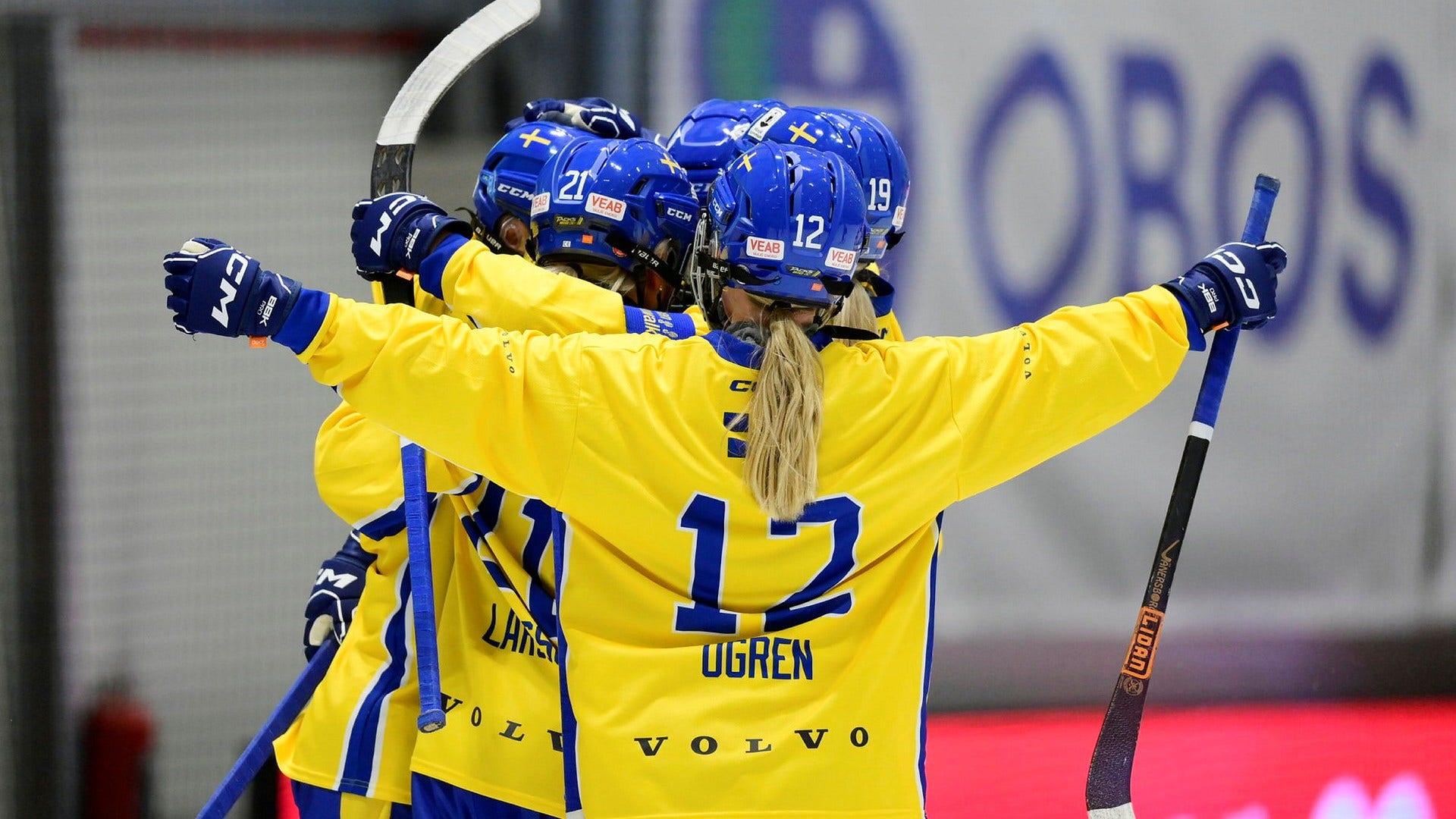 Damer och herrar kommer att spela bandy i Åby utanför Växjö – samtidigt. Mästerskapet spelas 2023. Arkivbild.