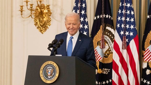 The President during a press conference held Wednesday at the White House.