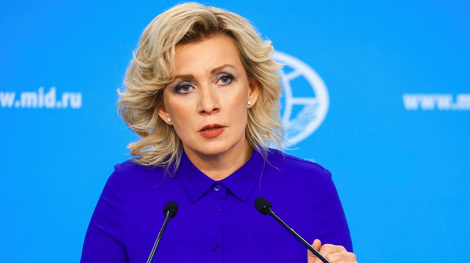 Dt ryska utrikesdepartementets talesperson Maria Zakharova.