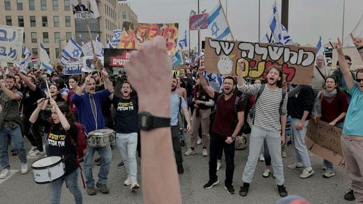 Hebrew University students walk through Jerusalem.