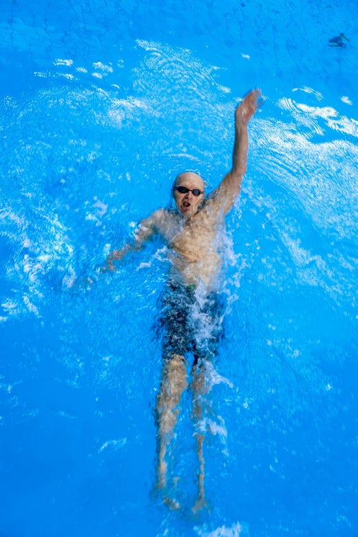 Ulf Gabrielsson swims three times a week in Eriksdalsbadet.