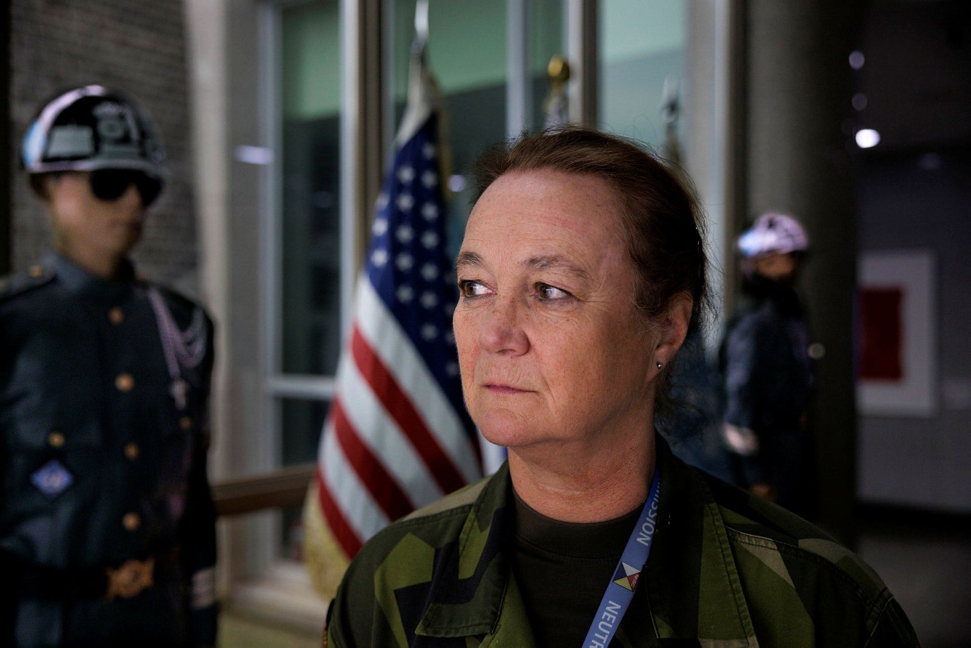 Major Karin Malmsten är en av svenskarna som finns på plats vid den demilitariserade zonen mellan Nordkorea och Sydkorea.