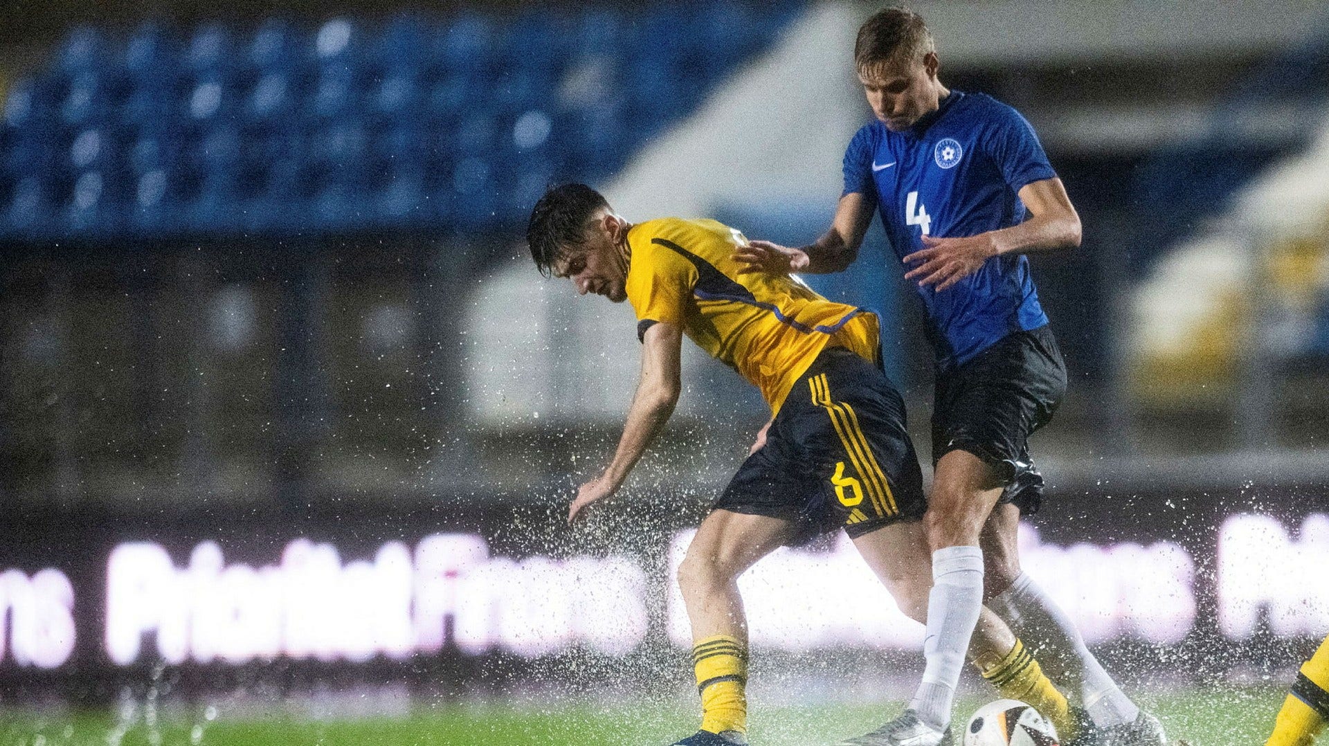 Sweden vs Estonia International Match: Stelios Kyriakides Stadium’s Turf Turned Sour in Torrential Rain