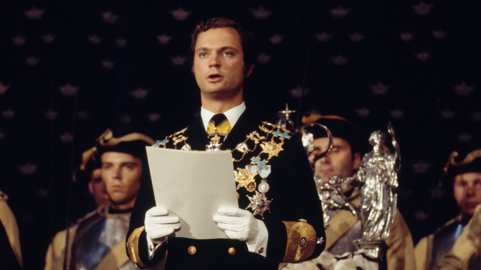 Kung Carl XVI Gustaf vid trontillträdet den 19 september 1973.