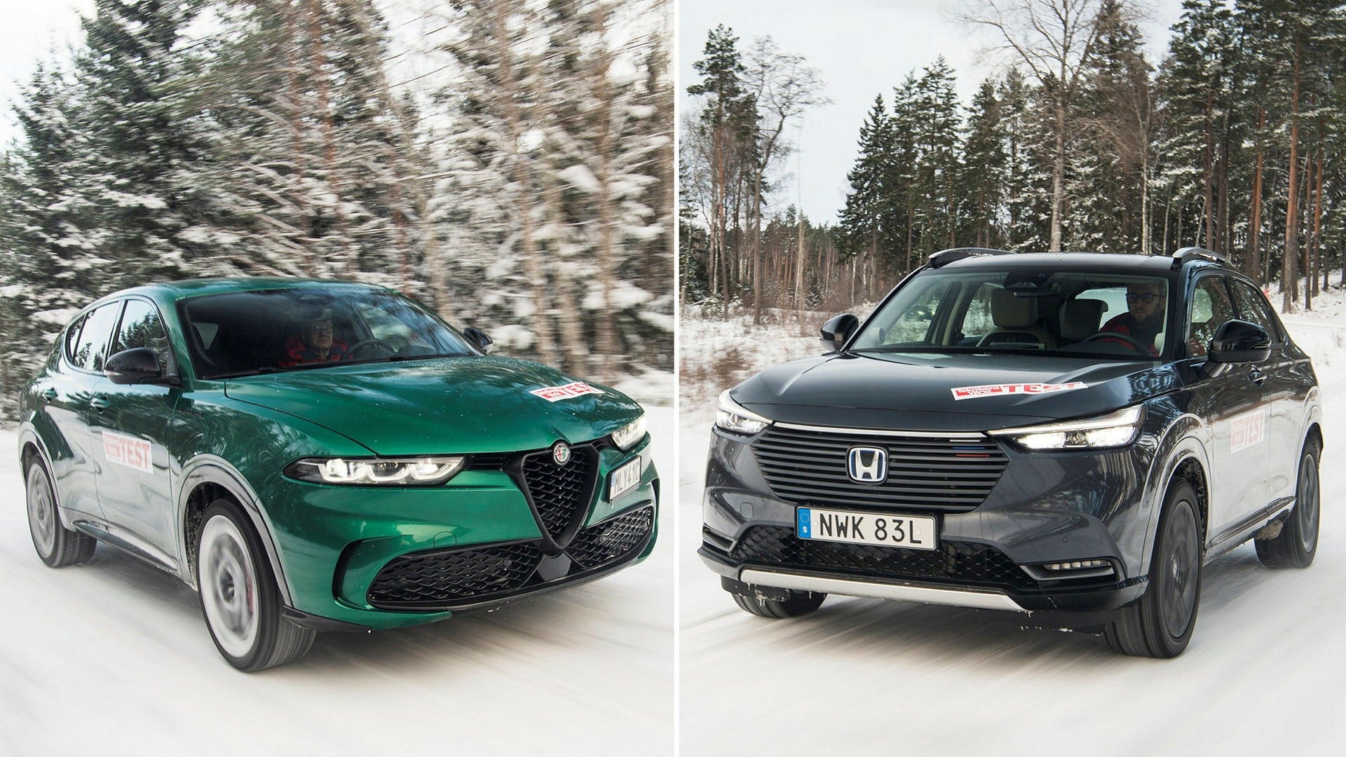 Alfa Romeo Tonale Edizione Speciale 1,5 Hybrid och Honda HR-V 1,5 CVT Advance.