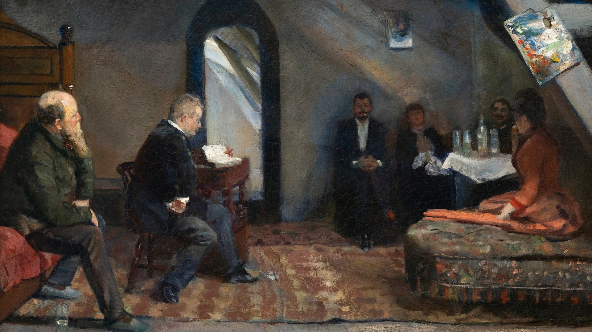 Oda och Christian Krogh, ”Högläsning i ateljén”