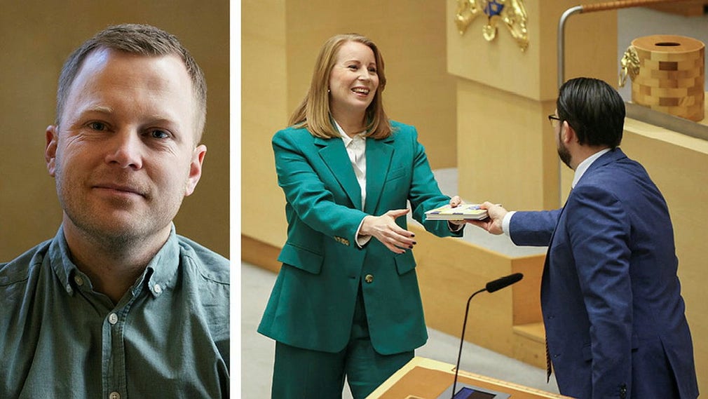 Björn Östbring skrev boken ”Nationalstaten” som Jimmie Åkesson gav Annie Lööf när hon tackades av i riksdagen den 18 januari.