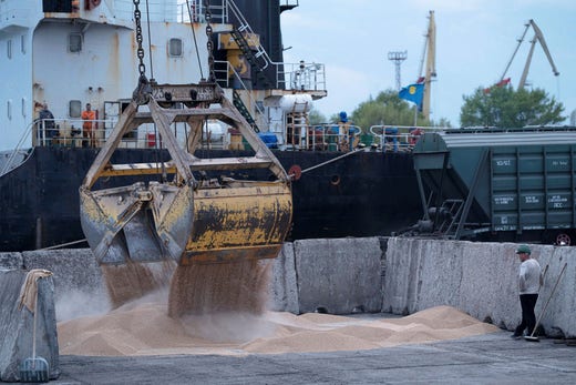 I fagioli stanno per lasciare il porto di Izmagil in Ucraina ad aprile.