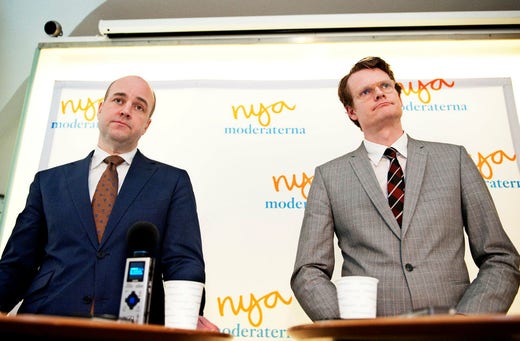 The then Prime Minister Fredrik Reinfeldt and party secretary Per Schlingmann, 2008. The moderates have never been more successful than during the years with Reinfeldt.