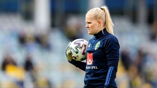 Emma Holmgren kallades in som reserv till landslaget under VM-kvalet i april, när Zecira Musovic (Chelsea) skadades.