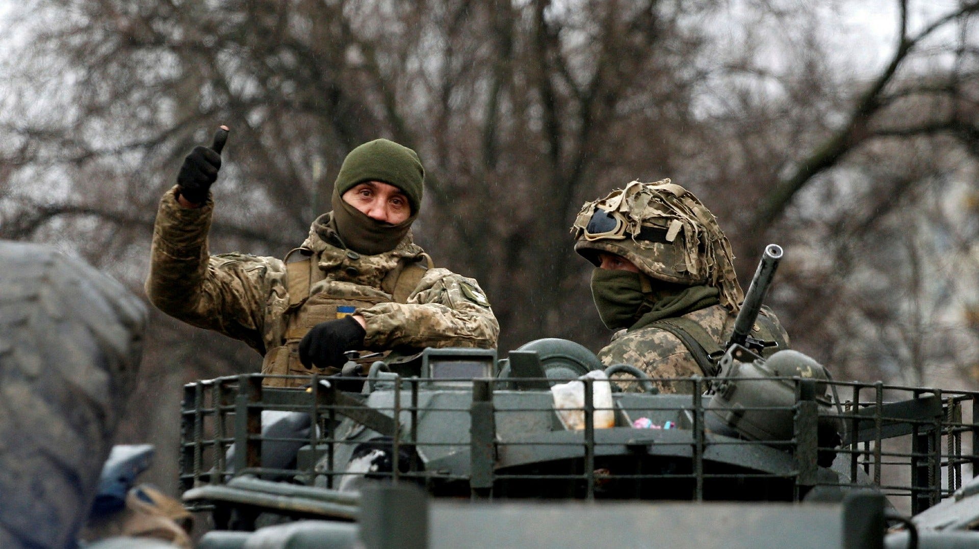 Ukrainska soldater i Luhansk.
