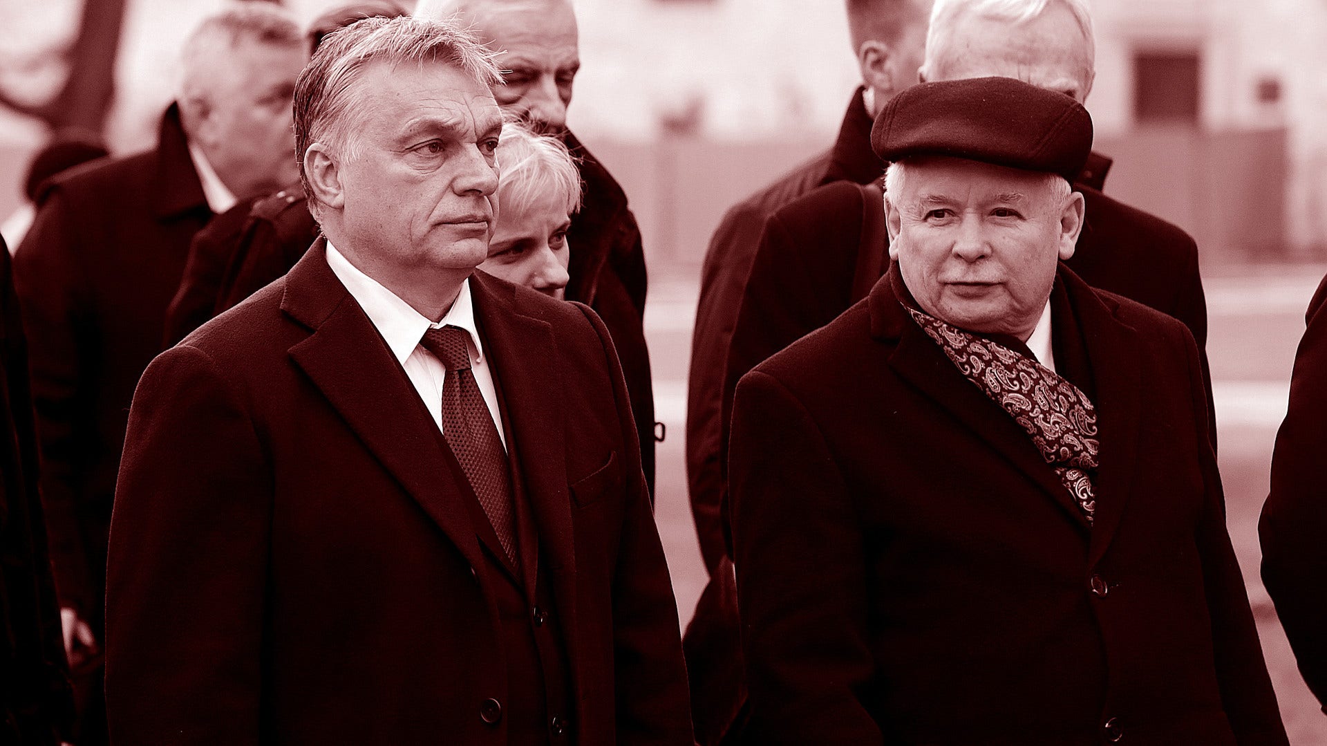 Ungerns premiärminister Orbán och Polens verklige ledare Kaczynski i Krakow 2016.