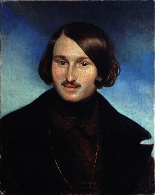 Den ukrainskfödda författaren och dramatikern Nikolaj Gogol (1809-1852), porträtterad av Fjodor Bruni 1840.