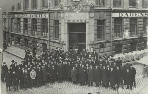 Dagens Nyheters editorial staff in 1914