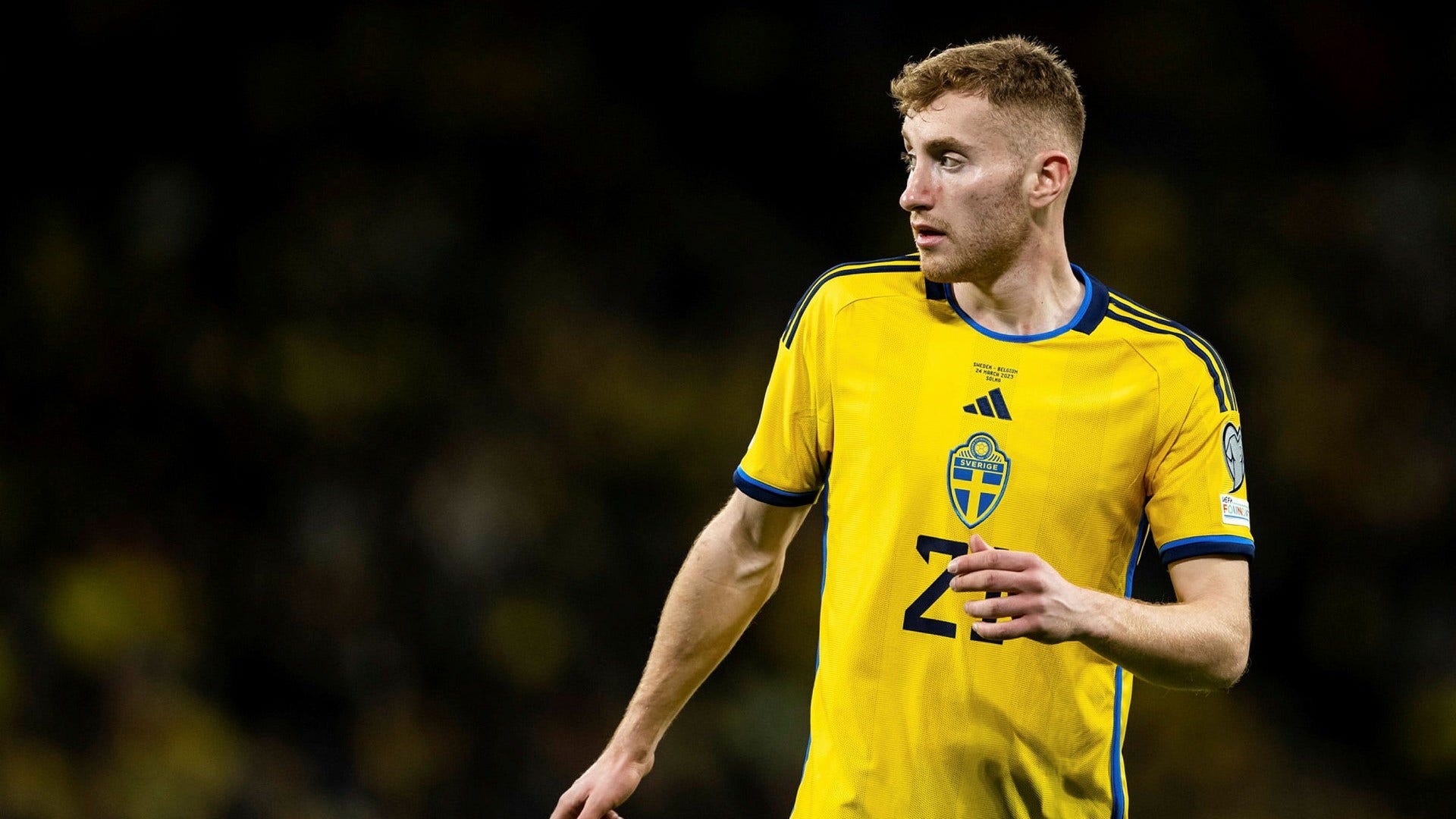Dejan Kulusevski var den svensk som var närmast att göra mål under matchen mot Belgien på fredagen.