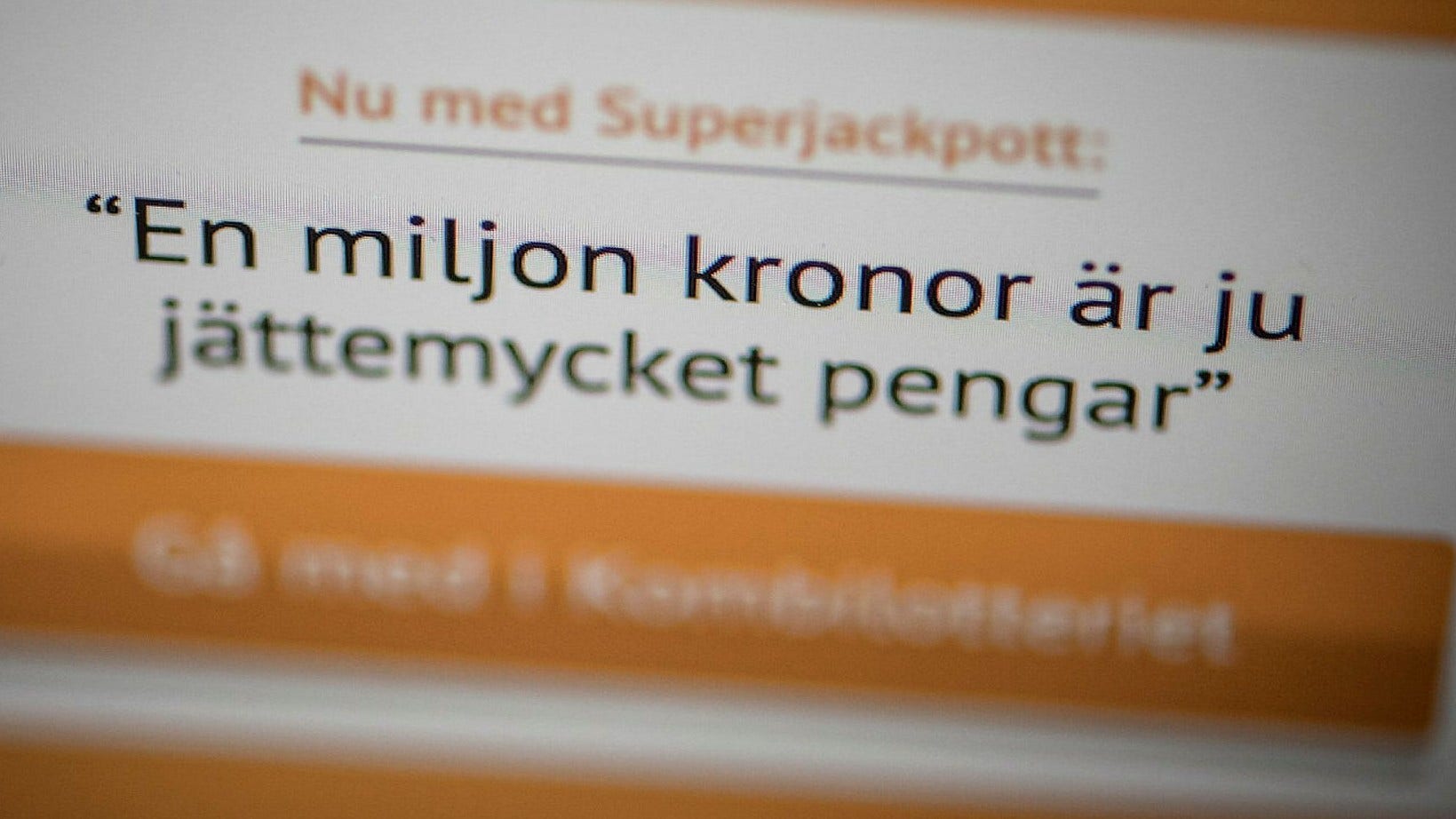 En annons från Socialdemokraternas Kombilotteriet.
