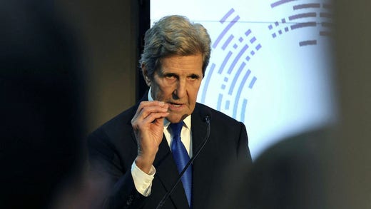 John Kerry, US climate representative, at the COP27 climate meeting.  One of the biggest opponents of creating a special casualty fund was the United States.