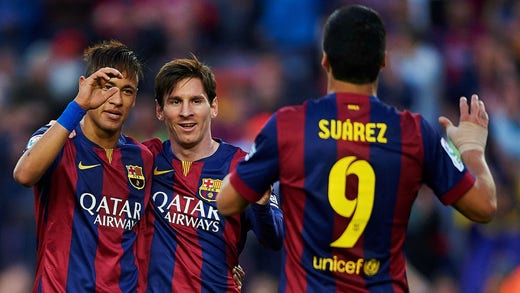 Neymar, Lionel Messi och Luis Suárez bildade tillsammans en fruktad fronttrio i Barcelona. Säsongen 2014–15 gjorde de sammanlagt 122 mål i alla turneringar vilket var fler än någon annan trio i den spanska fotbollen.