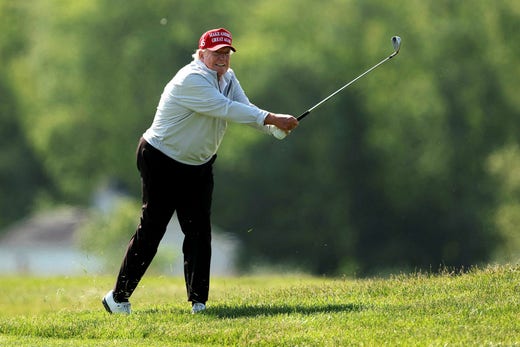 Donald Trump på Trump National Golf Club i Virginia den 25 maj.