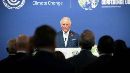 Prins Charles på klimatmötet COP26 i Glasgow i november 2021.