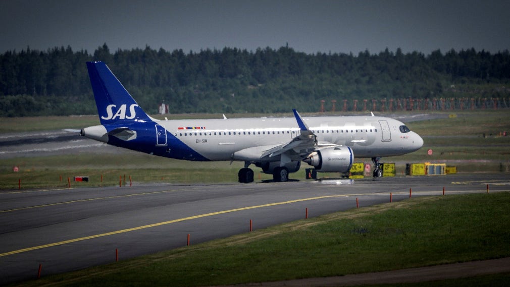 Ett SAS-plan på Arlanda.