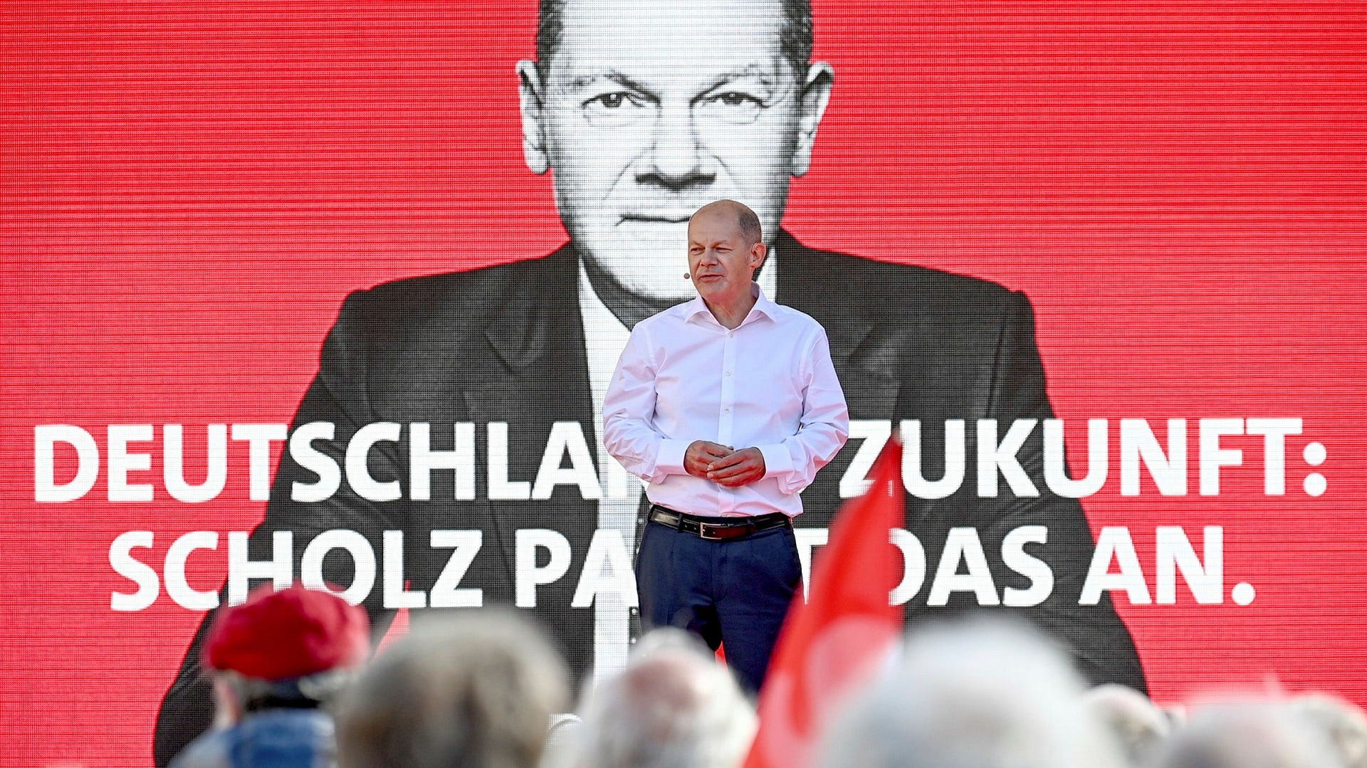 Socialdemokraten Olaf Scholz, som fått smeknamnet ”Scholzomat” för sin brist på karisma, leder i opinionsmätningarna inför tyska valet den 26 september.