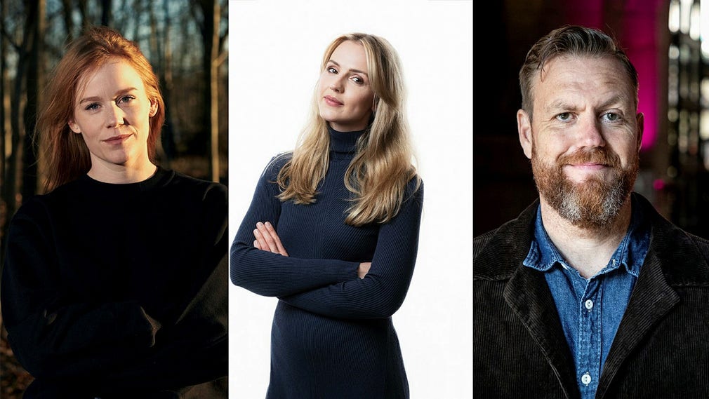 Camilla Fågelborg, Moa Wallin och Kristoffer Appelquist.