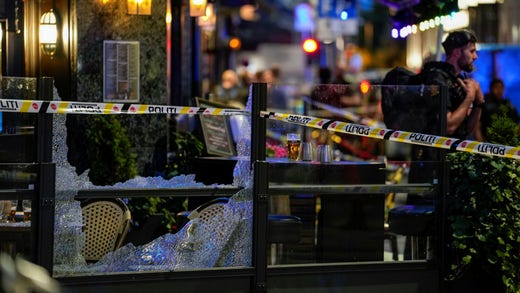 Krossat glas vid London pub.