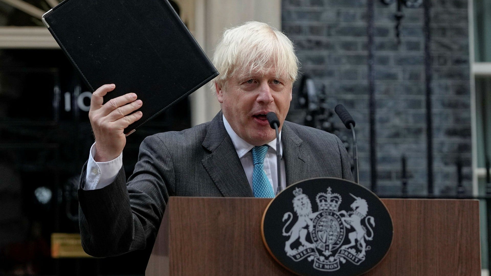 Boris Johnson utanför premiärministerbostaden på Downing Street i september 2022.