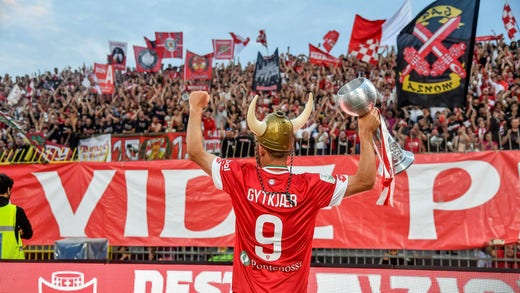 Dansken Christian Gytkjær gjorde playoff-matchens sista mål.