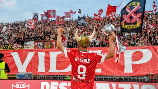 Il danese Christian Jetker ha segnato l'ultimo gol nella partita degli spareggi.