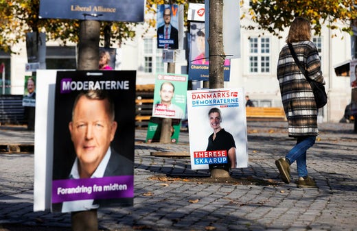 Moderaterne och Danmarksdemokraterne – två partier som inte fanns vid förra folketingsvalet. De har startats av de tidigare Venstre-profilerna Lars Løkke Rasmussen och Inger Støjberg.