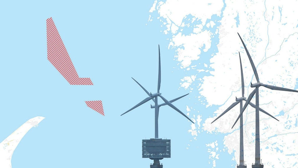 Efter larmen om att havsbaserade vindkraftsparker snabbt måste fram har regeringen tagit ett första steg mot klartecken till 94 stycken upp till 340 meter höga vindkraftverk fyra mil nordväst om Göteborg.