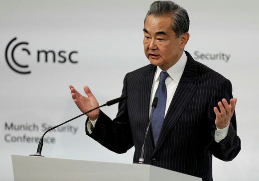 Wang Yi på säkerhetskonferensen i München.