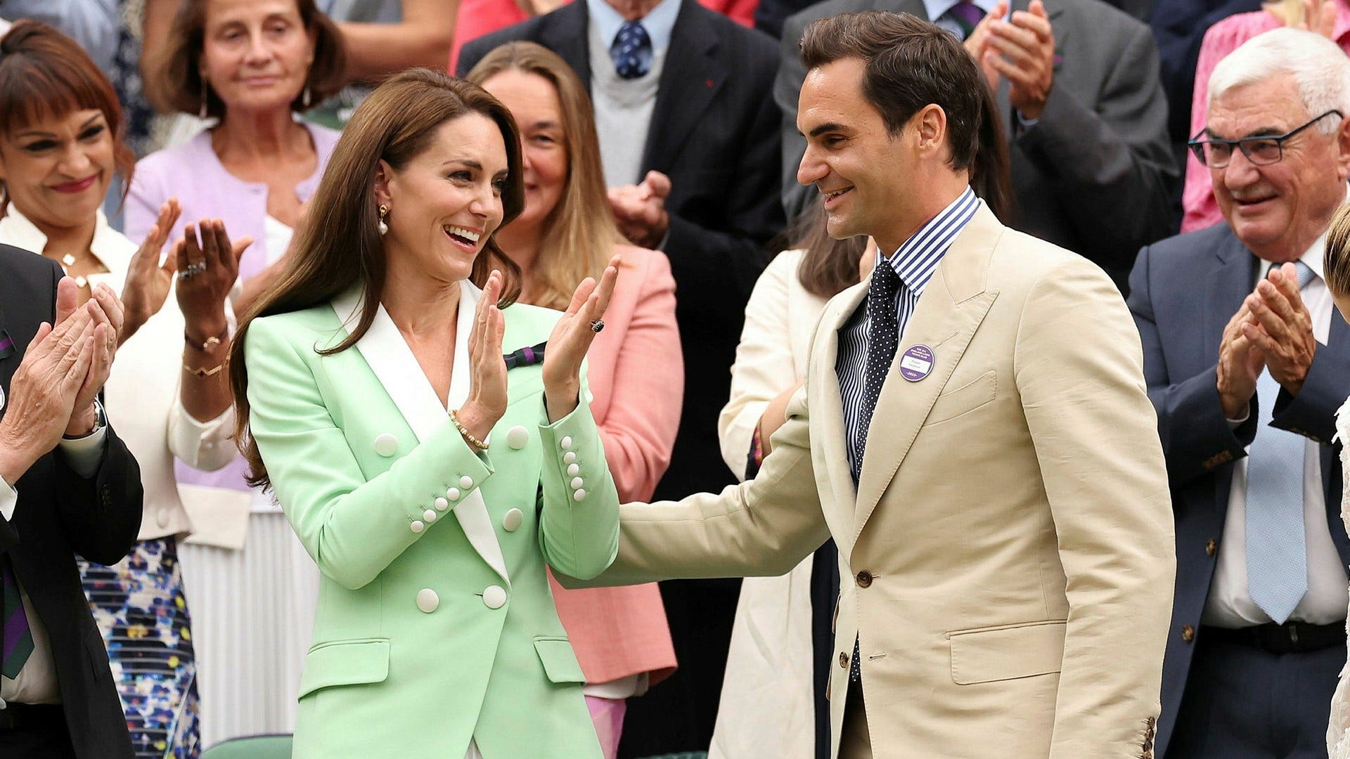 Kate Middleton tillsammans med Roger Federer.