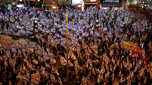 Proteste ad Haifa il 18 marzo contro il disegno di legge del governo.