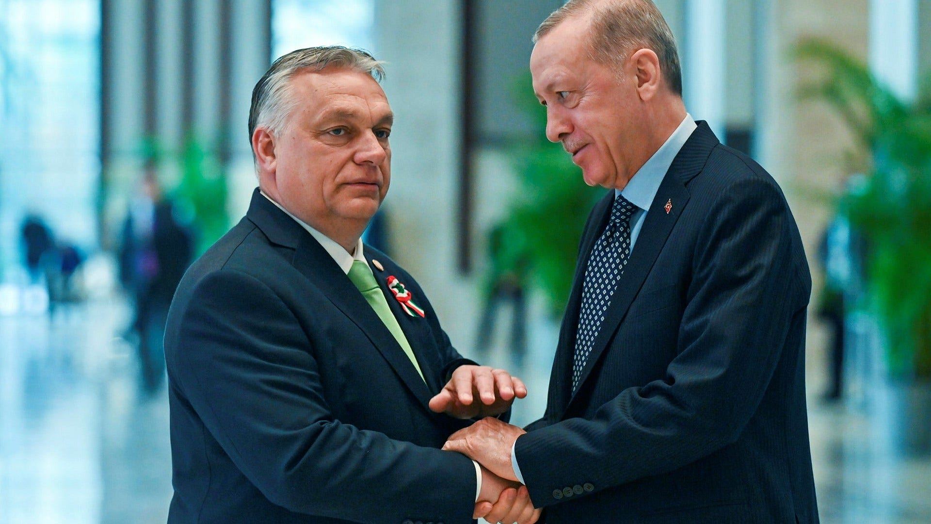 Ungerns premiärminister Viktor Orbán och Turkiets president Recep Tayyip Erdogan. Bilden är från ett möte i Ankara i mars i år.