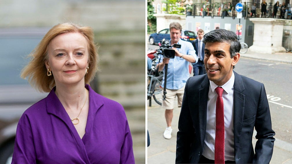 Liz Truss och Rishi Sunak vill båda bli ny ledare för det brittiska Torypartiet.