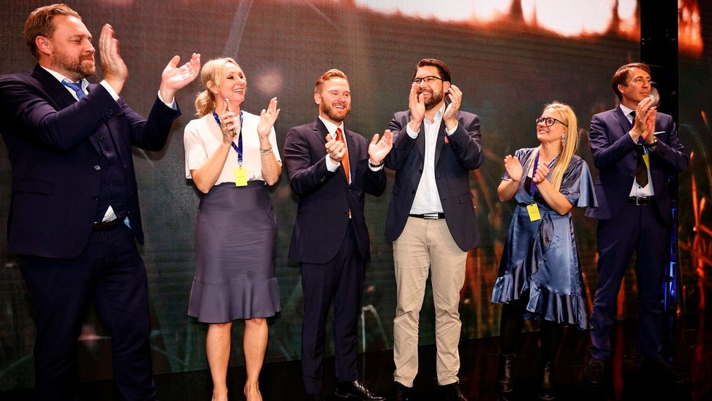 Jubel på SD:s valvaka efter att partiet gått förbi Moderaterna och blivit näst största parti. Om partiet efter nästa parti får egen majoritet riskerar Sverige att bli ett nytt Ungern som av EU-parlamentet inte längre ses som en demokrati, anser insändarskribenten.