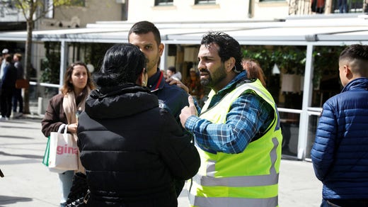 Boråspolisen Nadim Ghazale var på plats och pratade med demonstranterna.