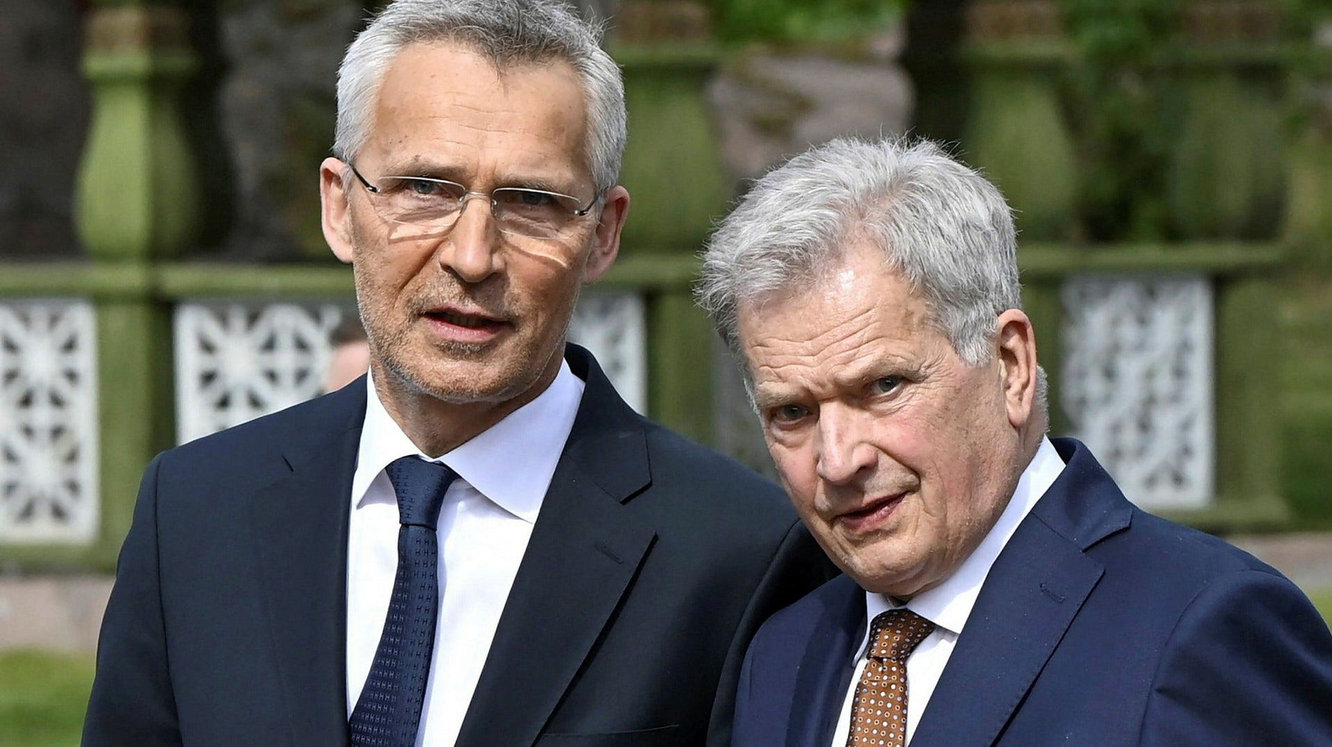 Jens Stoltenberg och Sauli Niinistö på söndagen.