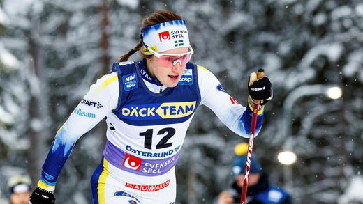 Ebba Andersson durante la gara di sabato a Östersund.