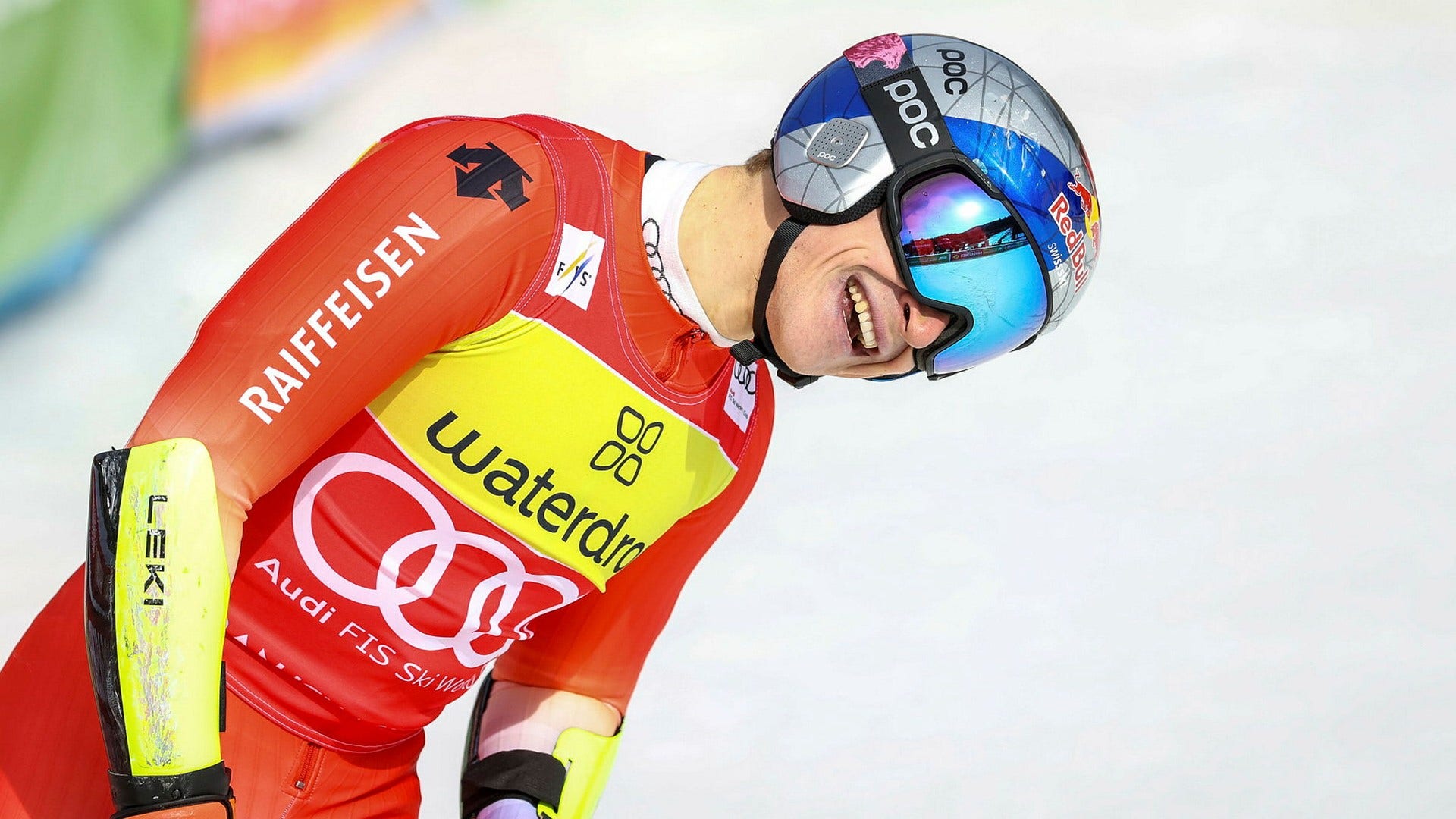 Marco Odermatt efter segern.