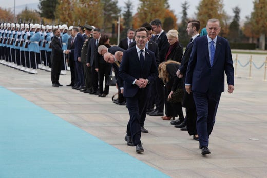 Statsminister Ulf Kristersson åkte till Ankara i november i fjol för att träffa Turkiets president Recep Tayyip Erdogan.
