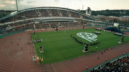 Invigning av Gothia Cup 1998 – ungdomsturneringen som blivit världens största.