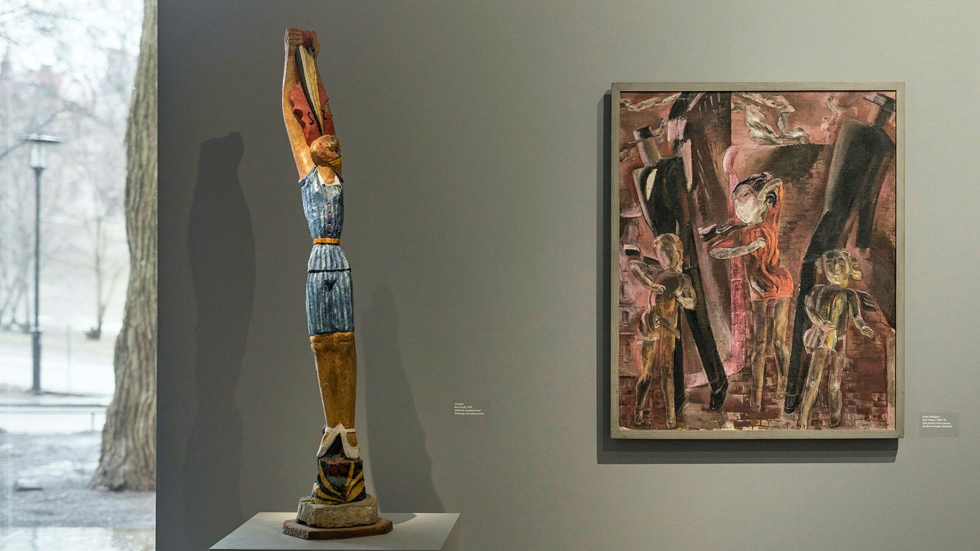 Bror Hjort, ”Musiken”, 1933 och Vera Nilsson, ”Gata i Malaga II”, 1920–22.